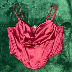 Urban Outfitters Red Cowl Neck Corset Top